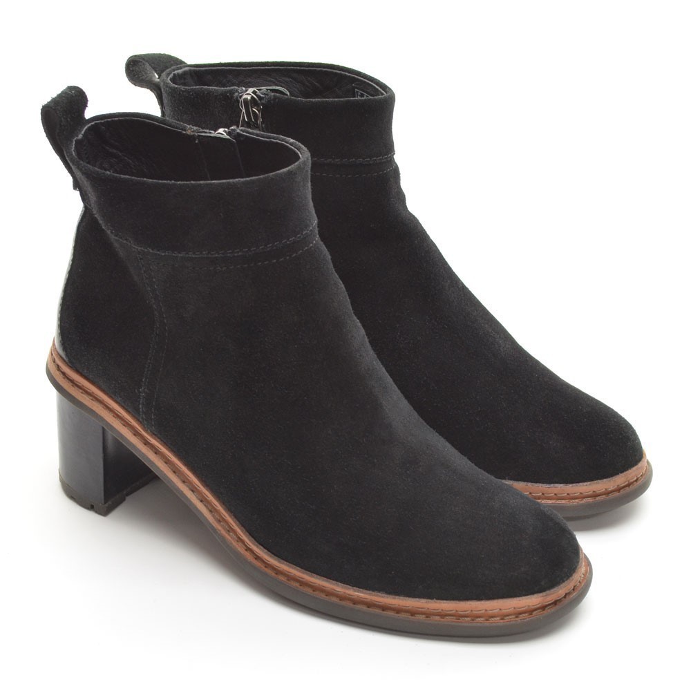 Clarks Trace Glow Black Suede Zip Ankle Boots 39 / 8